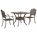 vidaXL Ensemble de tables de jardin 3 Pièces Bronze Aluminium coulé