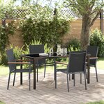 vidaXL Ensemble de 3 Noir Textilène et acier avec finition en poudre
