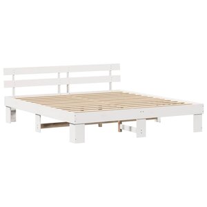 vidaXL Cadre de lit avec tête de lit Blanc 200 x 200 cm