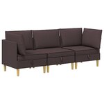 vidaXL Canapé modulaire avec rangement 3 pc Marron foncé Tissu