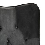 vidaXL Fauteuil avec repose-pieds Noir Cuir véritable et toile