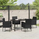 vidaXL Ensemble de salle à manger pour jardin 5 Pièces Noir polyrotin