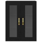 Armoire Murale vidaXL avec Portes en Verre Chêne Noir 69 5x34x90 cm
