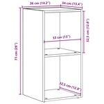 vidaXL Boîtes de rangement LP chêne noir 71x34x36 cm bois ingénierie