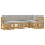 vidaXL Ensemble de canapés d'extérieur 5 pc Blanc et gris clair