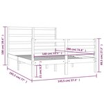 vidaXL Cadre de lit Blanc Bois de pin massif 140x190 cm
