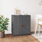 vidaXL Buffet Gris 65 5x40x75 cm Bois massif de pin