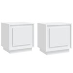 vidaXL Tables de chevet 2 Pièces blanc 44x35x45 cm bois d'ingénierie