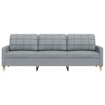 vidaXL Canapé à 3 places Gris clair 210 cm Tissu