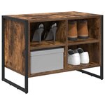 vidaXL Cabinet à chaussures avec stockage Chêne Fumé 60 x 35 x 44 cm