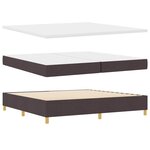 vidaXL Lit à ressorts avec matelas Marron foncé 200 x 200 cm tissu