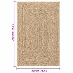 vidaXL Tapis ZIZUR 200x290 cm aspect de jute intérieur et extérieur