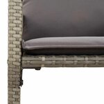 vidaXL Ensemble de bar de jardin 7 Pièces avec coussins gris poly rotin