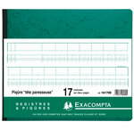 Piqûre 27x32cm à tête paresseuse 17 colonnes sur 2 pages 31 lignes 80 pages EXACOMPTA