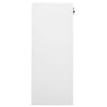 Armoire de bureau rangement durable avec 2 étagères réglables 90 x 40 x 102 cm en acier blanc 02_0046907