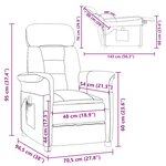 vidaXL Chaise de massage Gris clair 70.5 x 96.5 x 95 cm Polyester