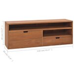 vidaXL Meuble TV 110x30x40 cm Bois de teck massif