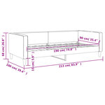 vidaXL Lit de repos sans matelas gris foncé 90x190 cm tissu