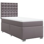 vidaXL Sommier à lattes de lit avec matelas Gris 100x200 cm Similicuir