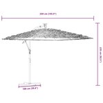 vidaXL Parasol de jardin avec mât en acier blanc 269x269x235 cm