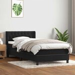 vidaXL Sommier à lattes de lit avec matelas noir 100x220 cm velours