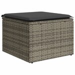 vidaXL Salon de jardin 4 Pièces avec coussins gris résine tressée