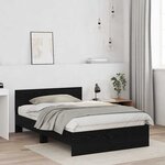 vidaXL Cadre de lit Chêne noir 193 x 125 x 70 cm Bois d'ingénierie