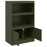 vidaXL Buffet vert olive 67x39x107 cm acier