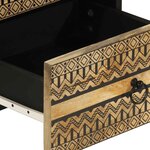 vidaXL Tables de chevet 2 Pièces noir bois de manguier massif brut