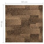 vidaXL Moquette de sol 20 Pièces Marron 50 x 50 cm PP