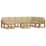 vidaXL Ensemble de canapés d'extérieur 9 pc Blanc et Beige