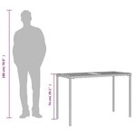 vidaXL Table de jardin avec dessus en bois d'acacia noir 115x54x74 cm
