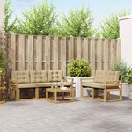 vidaXL Ensemble de canapés d'extérieur 6 pc Blanc et Beige