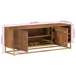 vidaXL Meuble TV 110x30x40 cm bois massif de manguier et fer