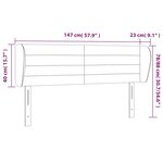 vidaXL Tête de lit avec oreilles Taupe 147x23x78/88 cm Tissu