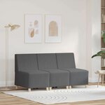 vidaXL Unité de Sofa Modulaire Sans Accoudoirs 3 Pièces Gris foncé