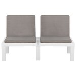 vidaXL Salon de jardin 2 Pièces avec coussins Plastique Blanc