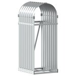 vidaXL Porte-bûches argenté 40x45x100 cm acier galvanisé
