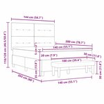 vidaXL Lit à Sommier à Ressorts avec Matelas & Banc Gris Clair 140x200 cm Velours