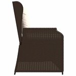 vidaXL Banc de jardin avec coussin Marron Poly rotin