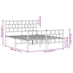 vidaXL Cadre de lit métal sans matelas avec pied de lit noir 120x190cm