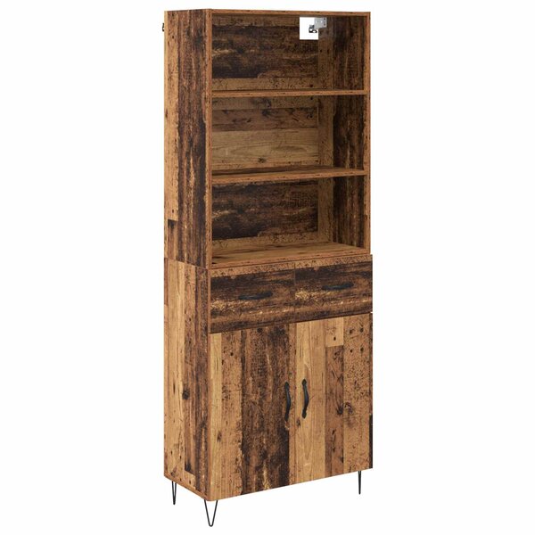 vidaXL Haut Armoire avec tiroir 2 Pièces Bois ancien Bois d'ingénierie