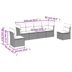 vidaXL Salon de jardin 6 Pièces avec coussins gris clair résine tressée