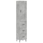 vidaXL Buffet haut Gris béton 34 5x34x180 cm Bois d'ingénierie
