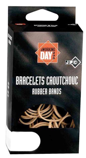 Bracelets caoutchouc Elastique 80 x 1,5 mm Etui 100g JPC