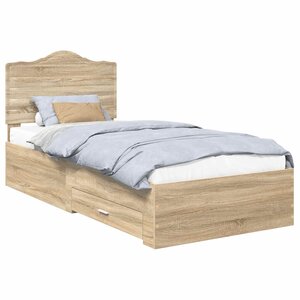 vidaXL Cadre de lit Chêne Sonoma 90 x 190 cm Bois d'ingénierie