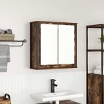 vidaXL Armoire murale de salle de bain miroir chêne fumé 60x21x60 cm