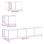 vidaXL Ensemble de meubles TV 4 Pièces Blanc Bois d'ingénierie