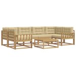 vidaXL Ensemble de canapés d'extérieur 5 Pièces Blanc et Beige