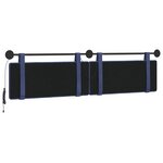 vidaXL Tête de lit suspendue Avec lumière LED Bleu police Velours